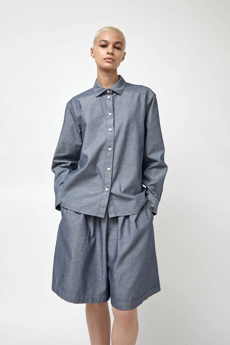 Baserange Bent Shirt in Dark Denim