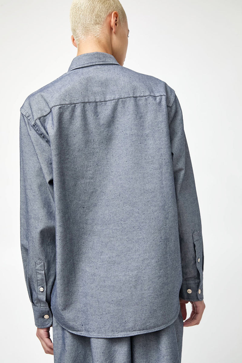 Baserange Bent Shirt in Dark Denim
