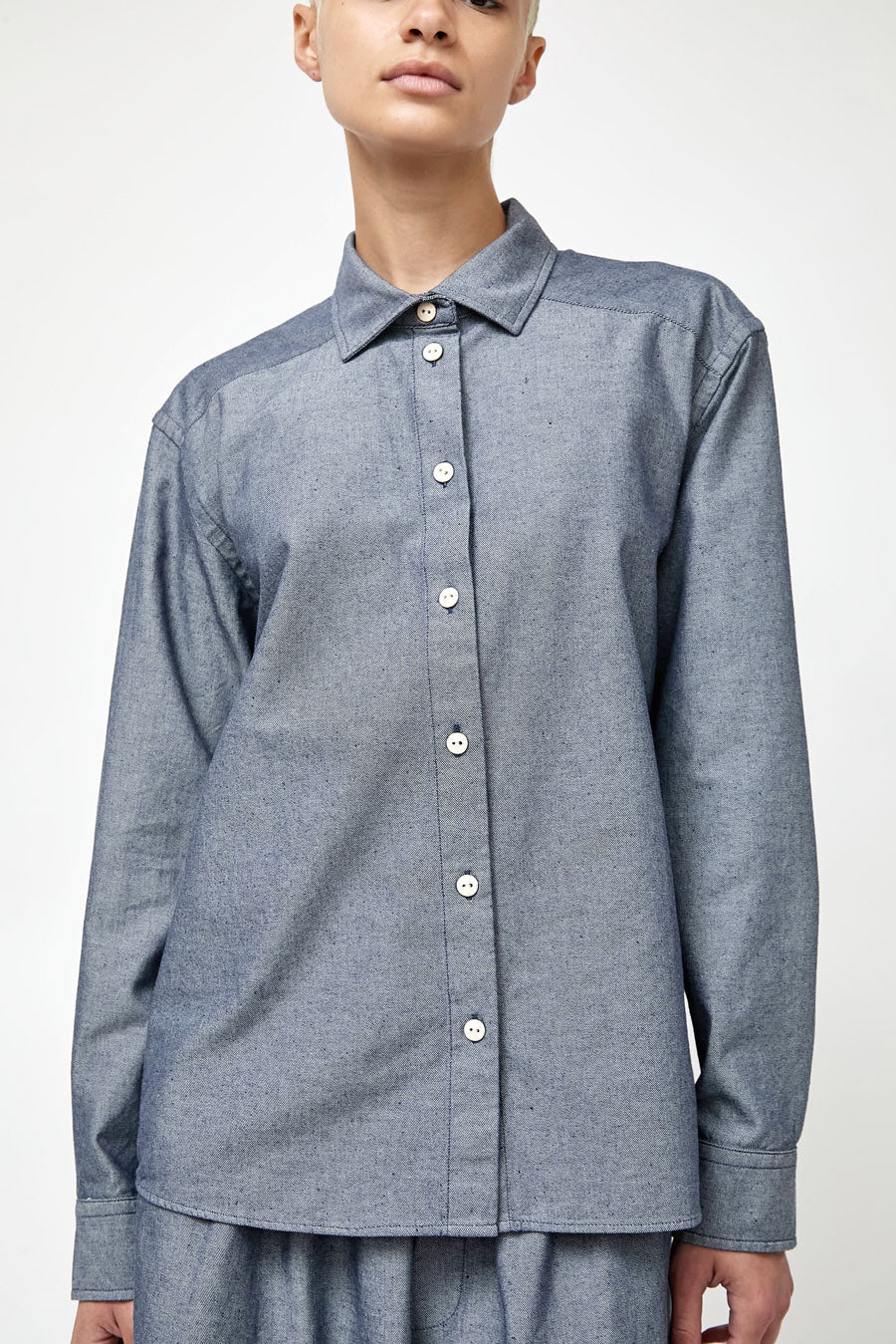 Baserange Bent Shirt in Dark Denim