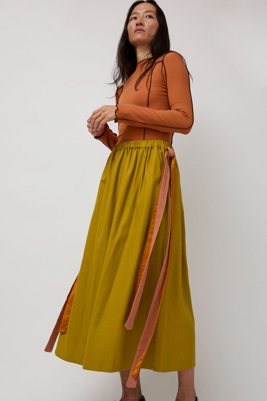 Baserange Cena Skirt in Sophos Green