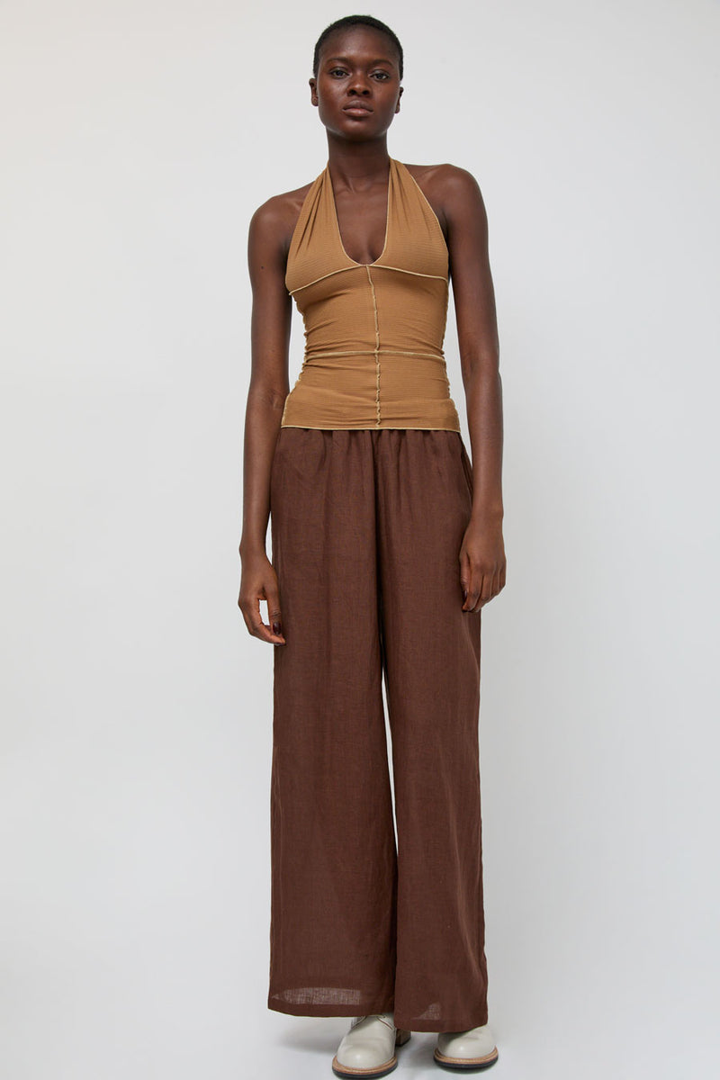 Baserange Cinder Halter Top in Alamillo Brown