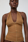 Baserange Cinder Halter Top in Alamillo Brown