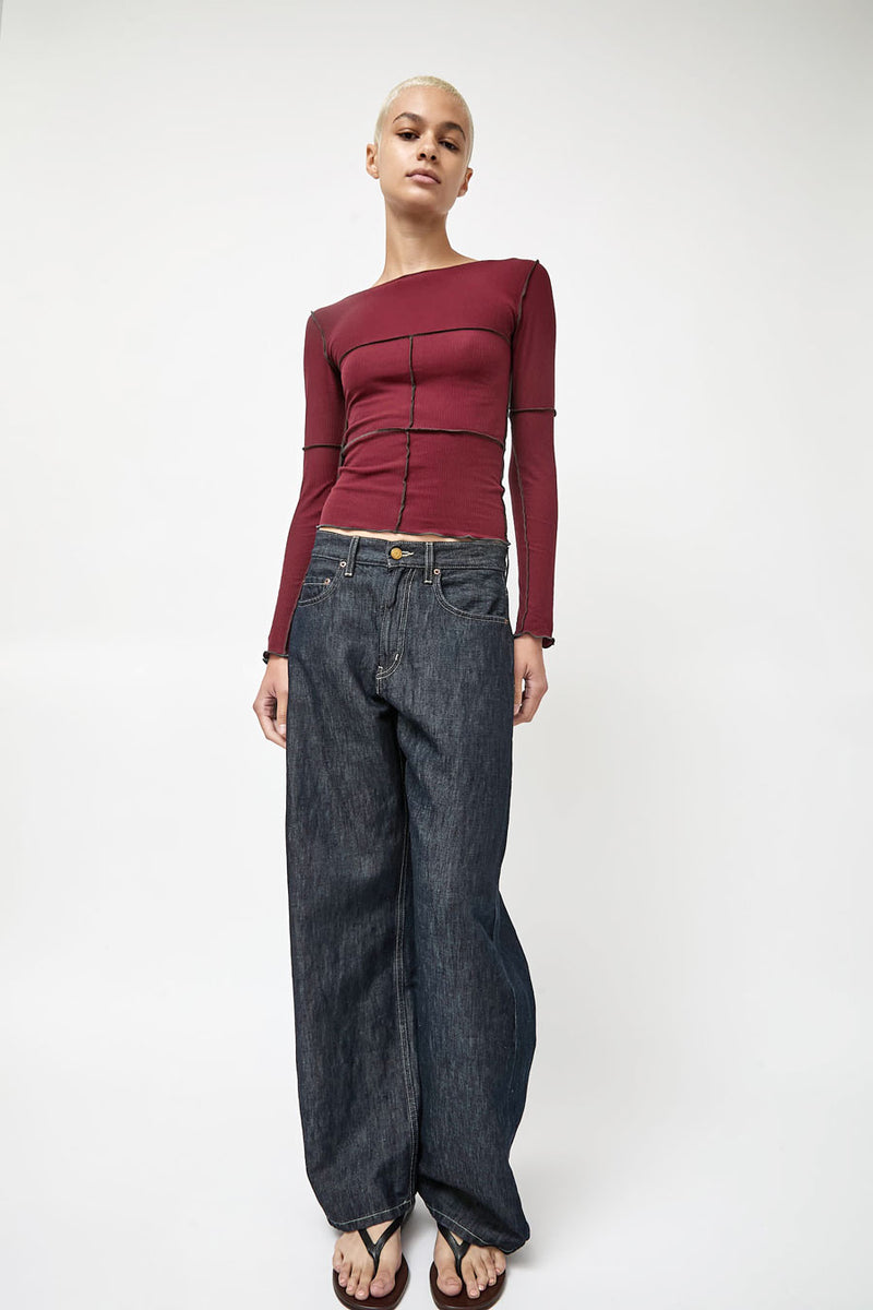 Baserange Cinder Long Sleeve Tee in Nara Red