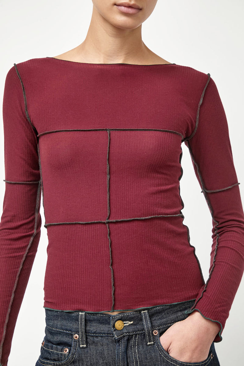 Baserange Cinder Long Sleeve Tee in Nara Red