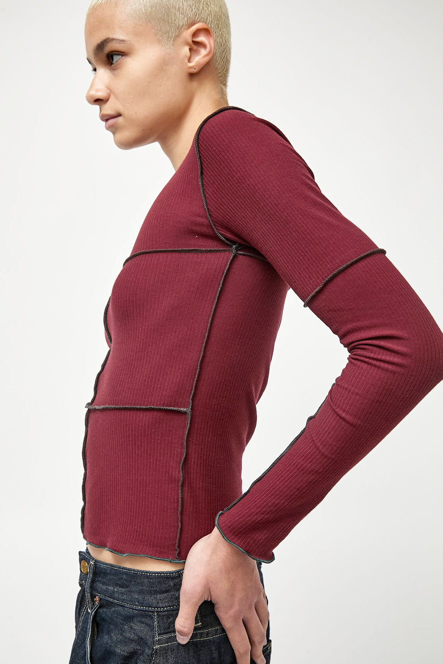 Baserange Cinder Long Sleeve Tee in Nara Red