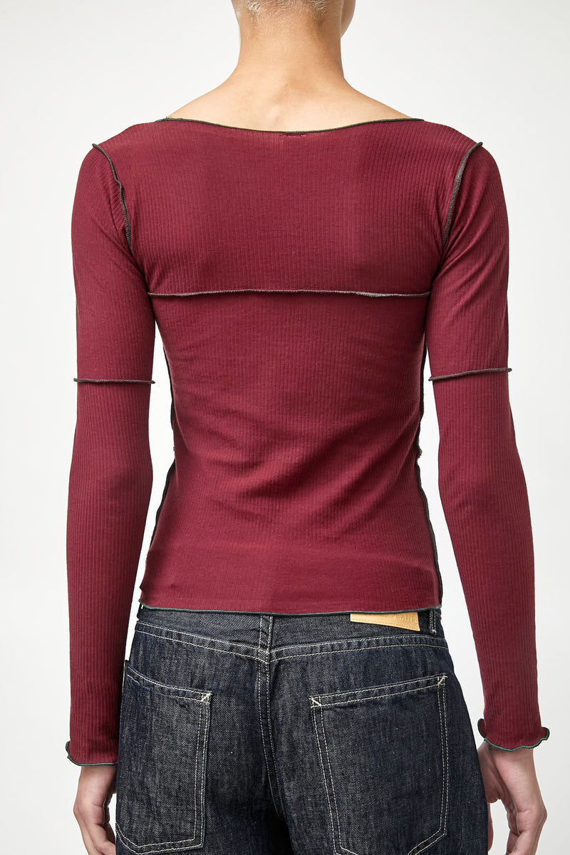 Baserange Cinder Long Sleeve Tee in Nara Red