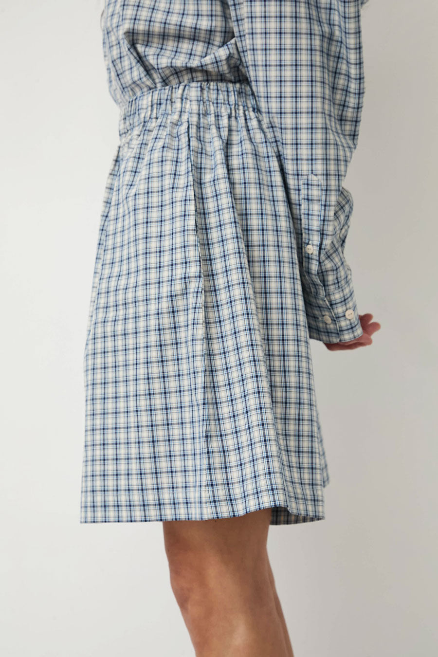 Baserange Claude Shorts in Blue Check