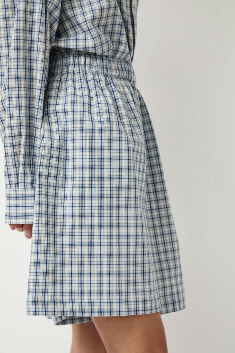 Baserange Claude Shorts in Blue Check