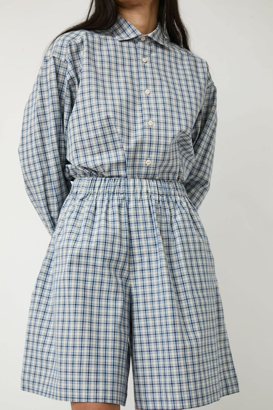Baserange Claude Shorts in Blue Check – No.6 Store