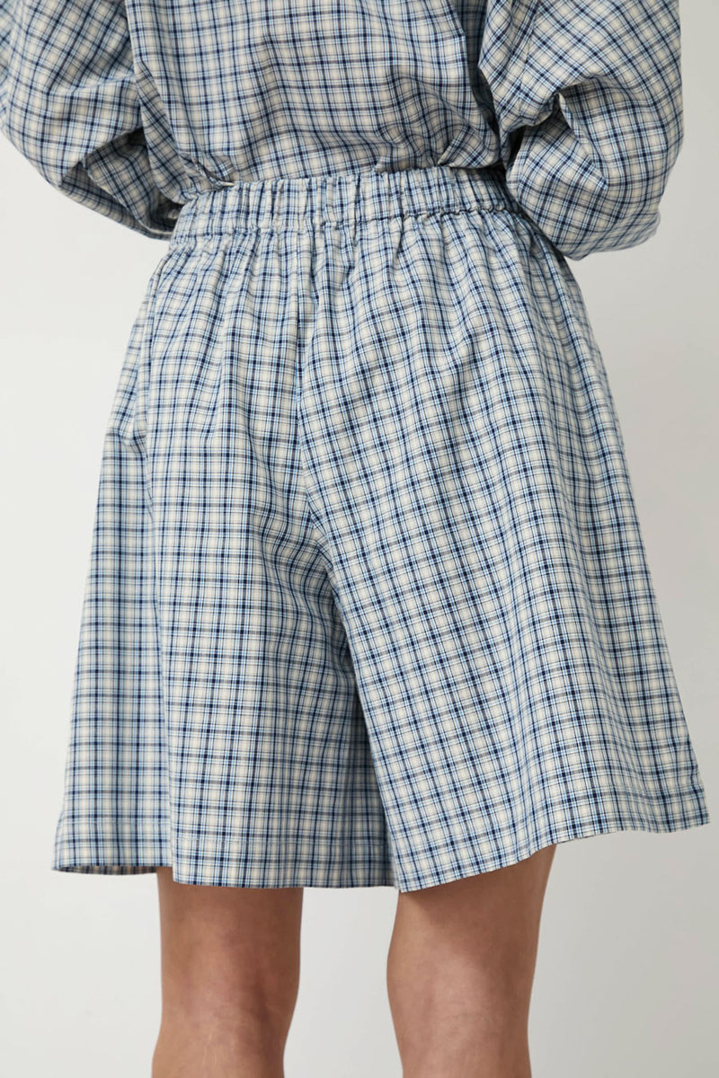 Baserange Claude Shorts in Blue Check