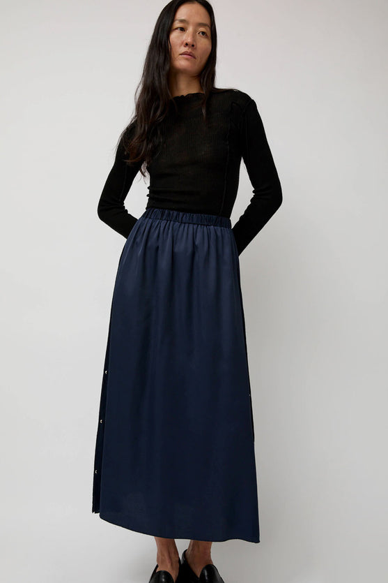 Baserange Clavo Skirt in Blue Black