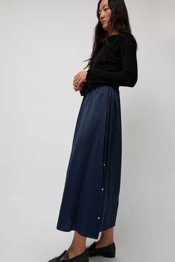 Baserange Clavo Skirt in Blue Black