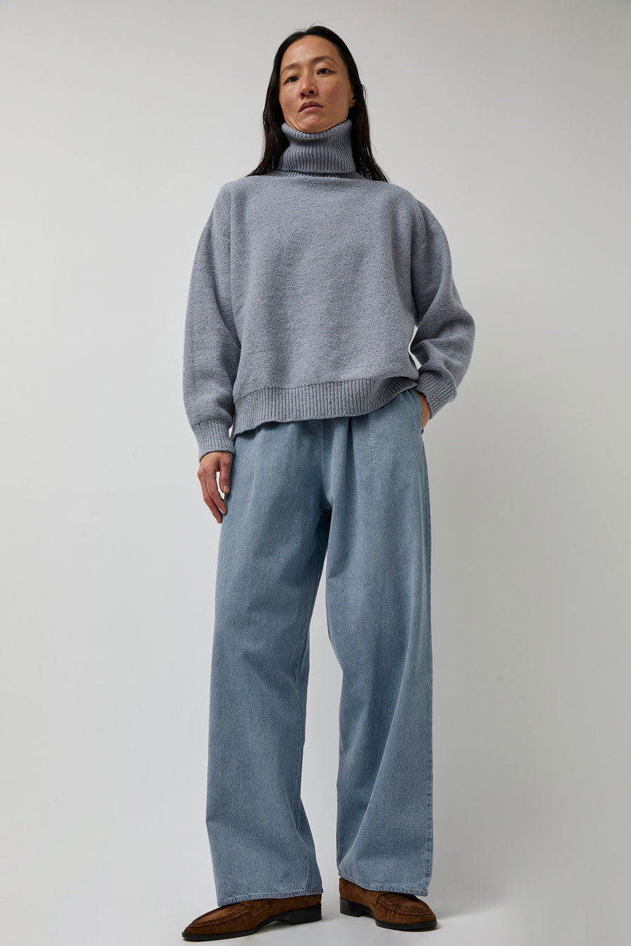 Baserange Cravat Pants in Light Blue Wash