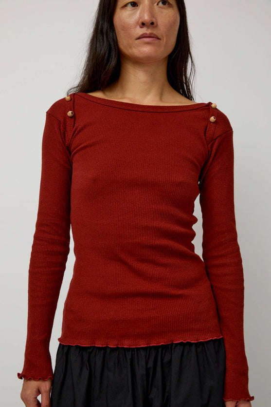 Baserange Disc Long Sleeve in Bine Red