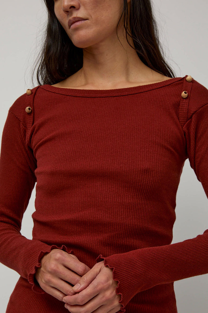 Baserange Disc Long Sleeve in Bine Red