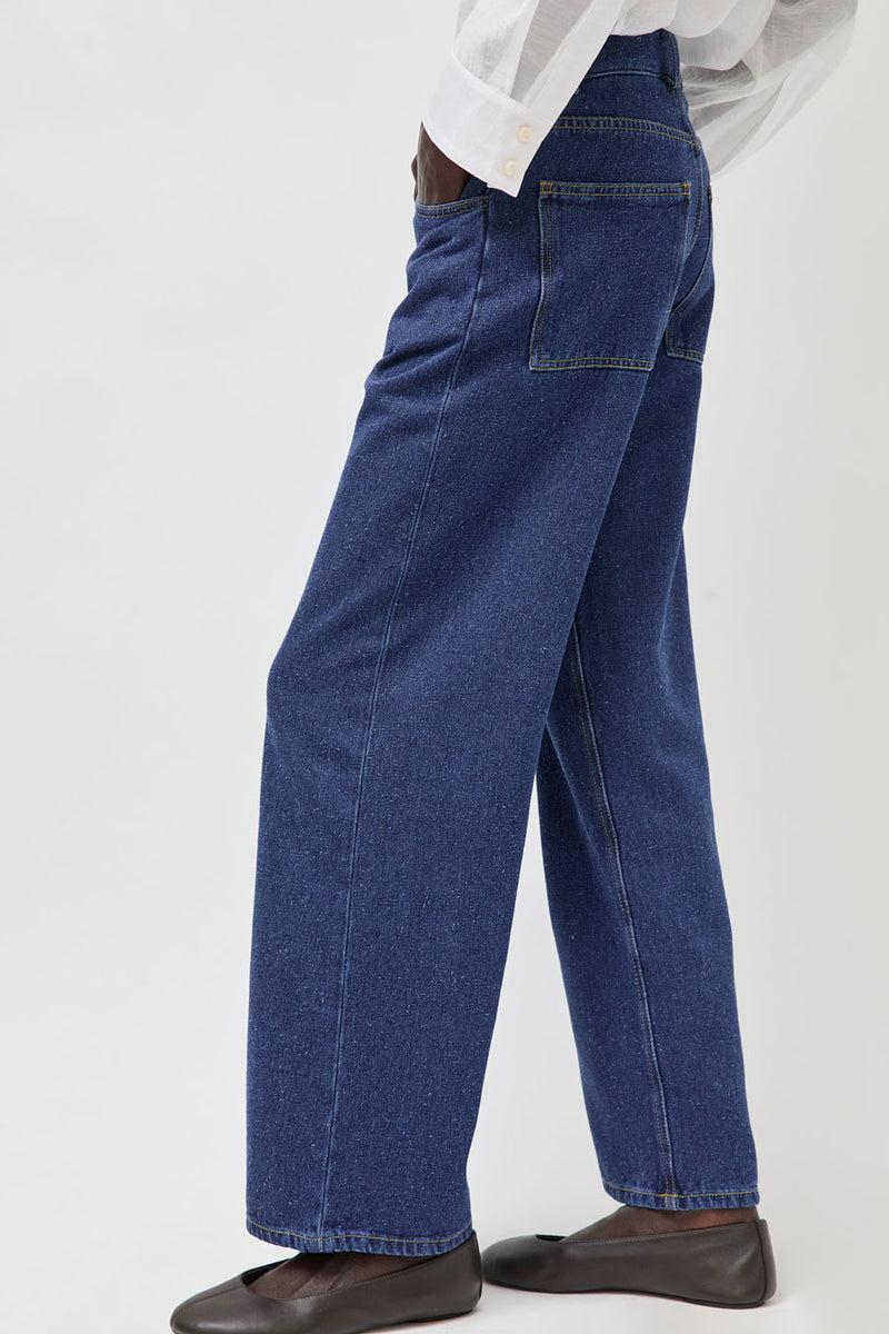 Baserange Grass Pants in Indigo Blue Wash
