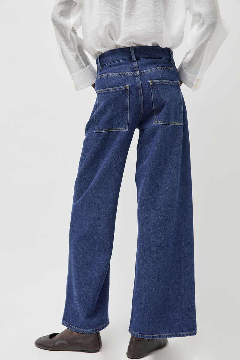 Baserange Grass Pants in Indigo Blue Wash