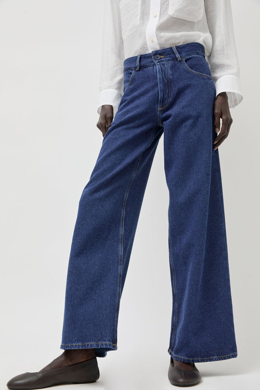 Baserange Grass Pants in Indigo Blue Wash