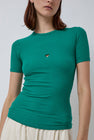 Baserange Heart Tee Shirt in Mira Green
