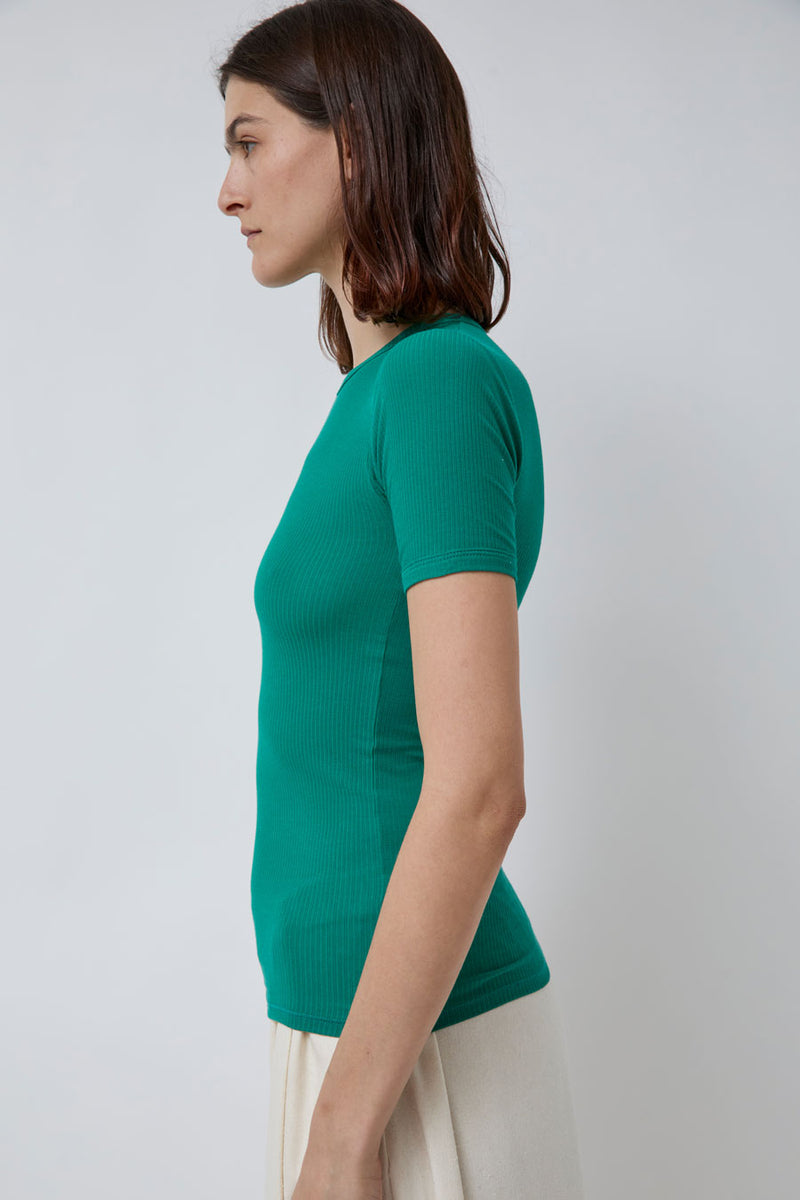 Baserange Heart Tee Shirt in Mira Green