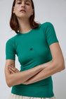 Baserange Heart Tee Shirt in Mira Green