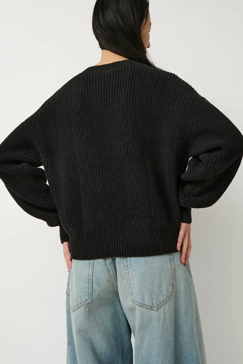 Baserange Mea Sweater in Black Melange