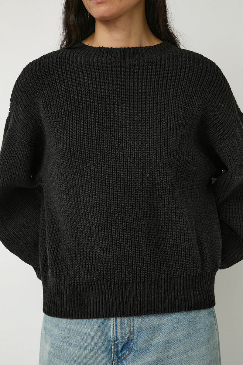 Baserange Mea Sweater in Black Melange