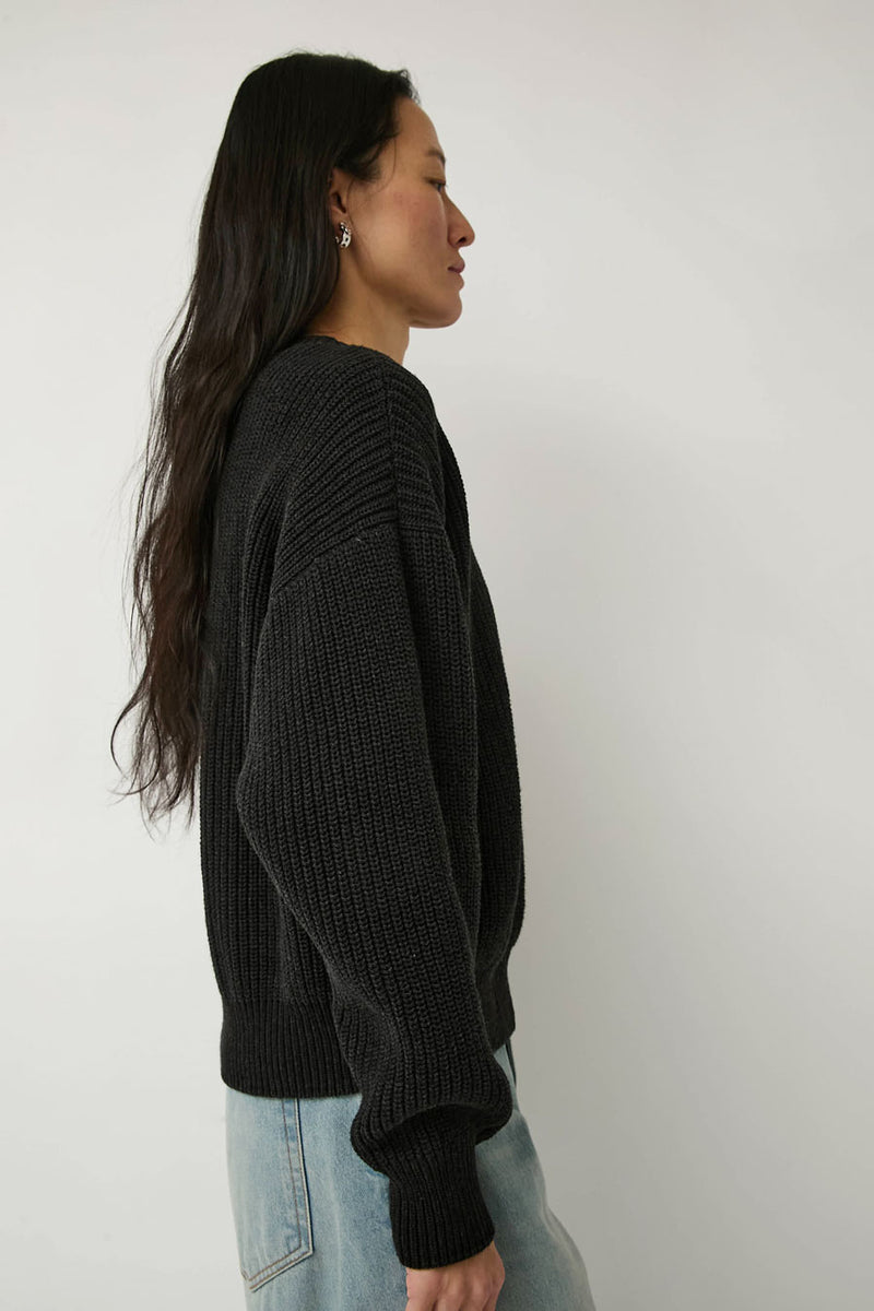 Baserange Mea Sweater in Black Melange