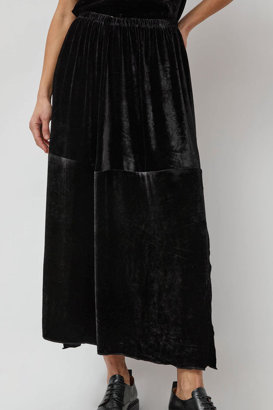 Baserange Olin Skirt in Black Velvet