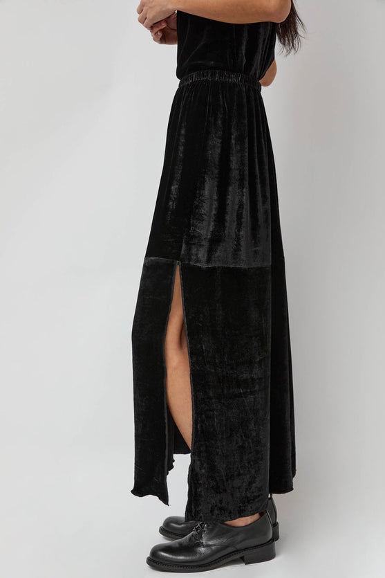 Baserange Olin Skirt in Black Velvet