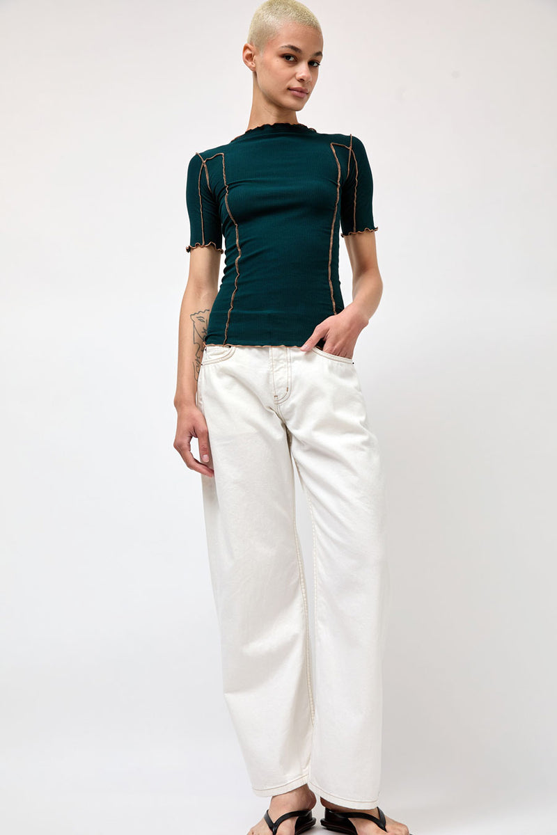 Baserange Omato 3/4 Tee Shirt in Hirsu Green