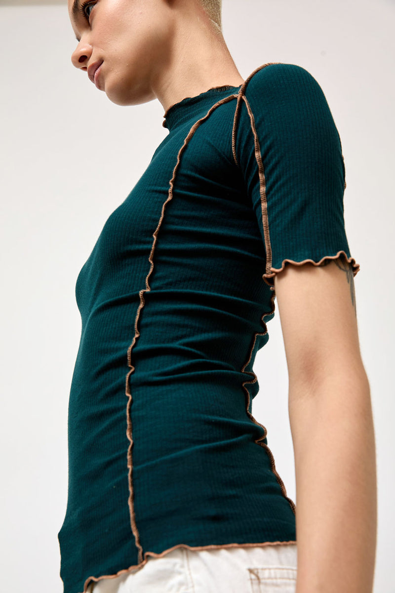 Baserange Omato 3/4 Tee Shirt in Hirsu Green