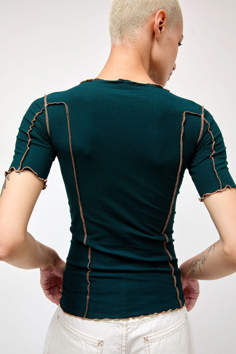 Baserange Omato 3/4 Tee Shirt in Hirsu Green