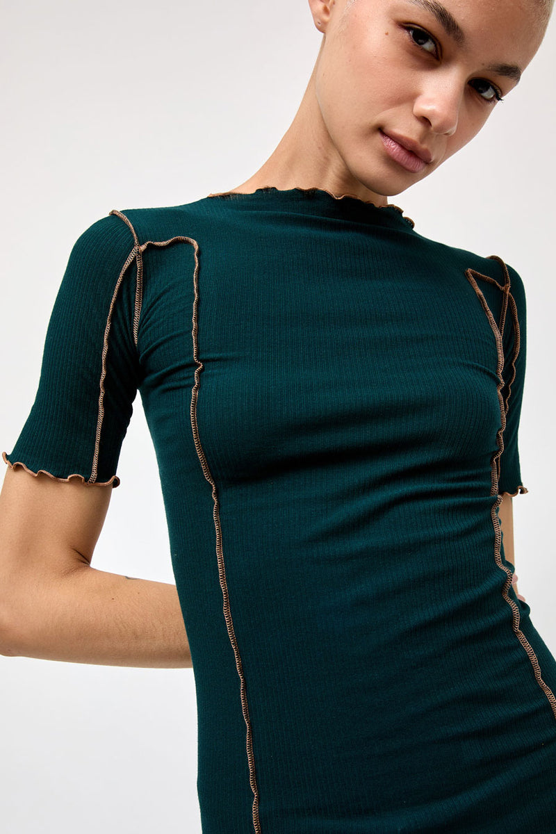 Baserange Omato 3/4 Tee Shirt in Hirsu Green