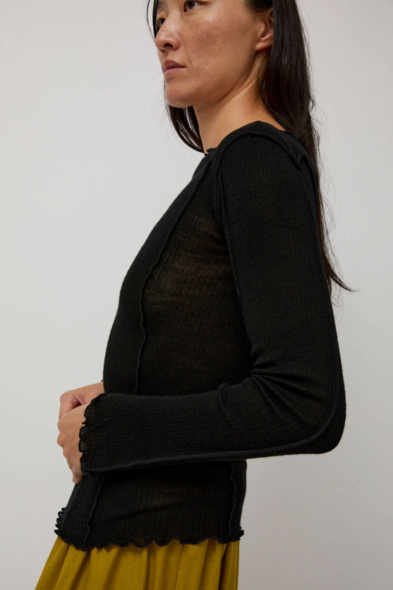 Baserange Omato Wool Long Sleeve in Black