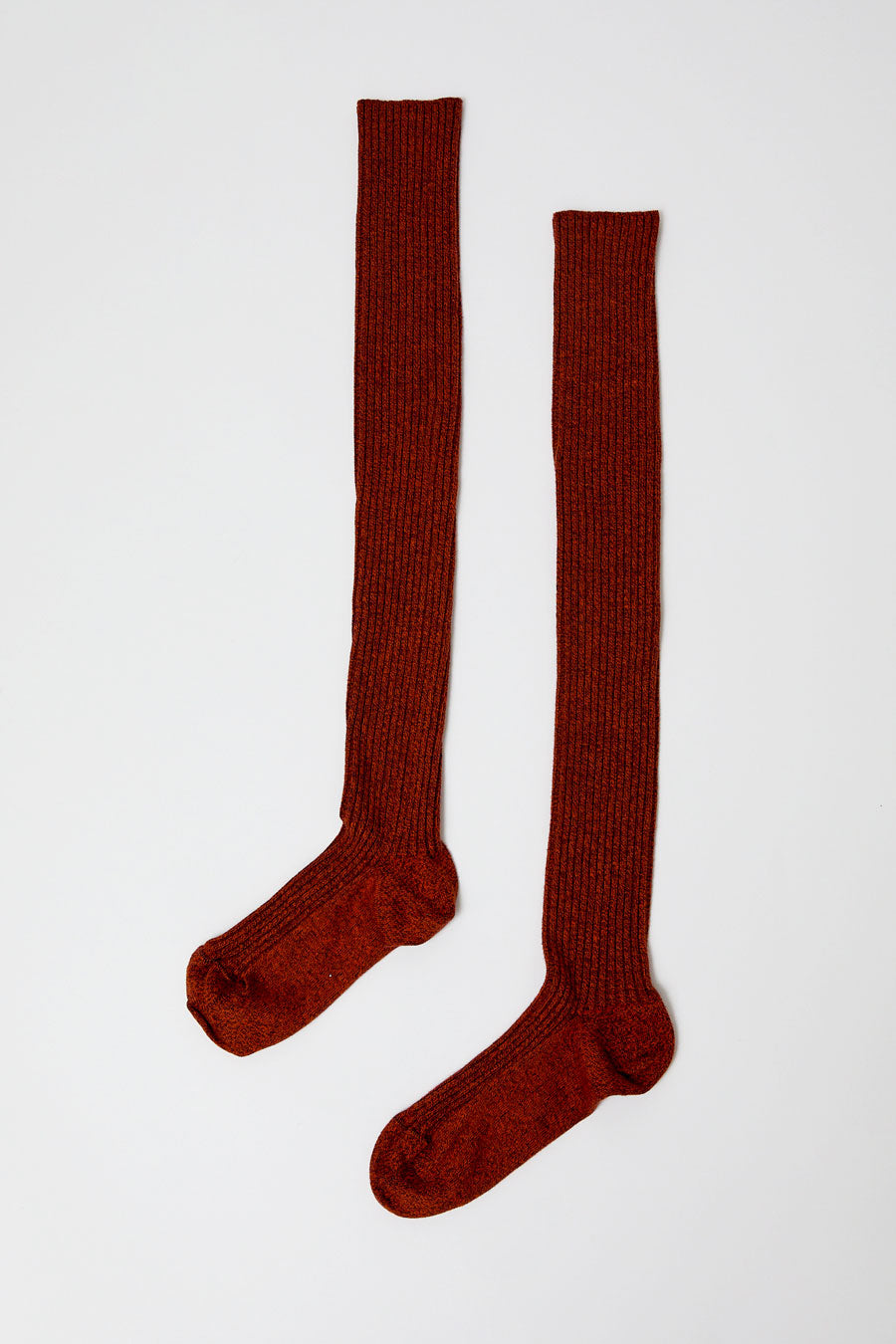 Baserange Overknee Socks in Angle Burgundy and Rust