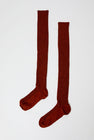 Baserange Overknee Socks in Angle Burgundy and Rust