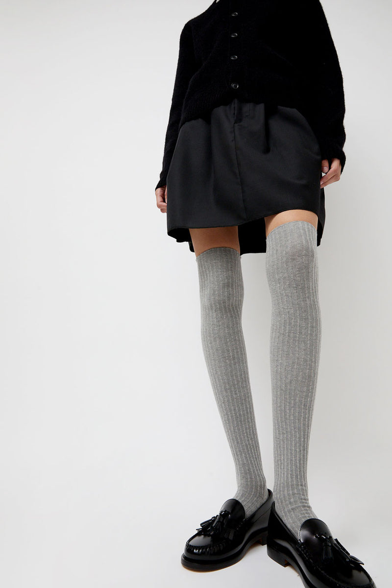 Baserange Overknee Socks in Grey Melange