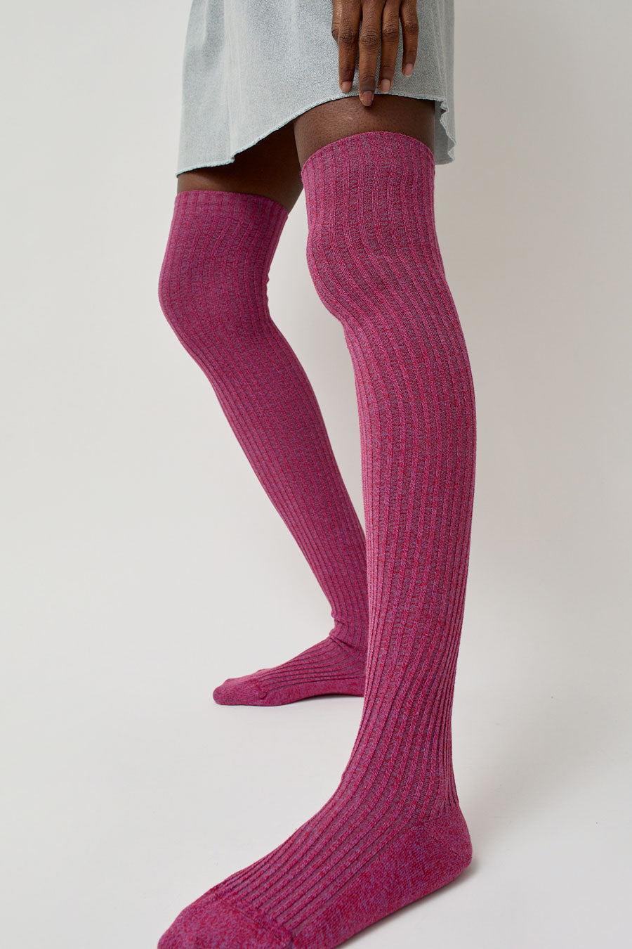 Baserange Overknee Socks in Yu Purple and Team Red