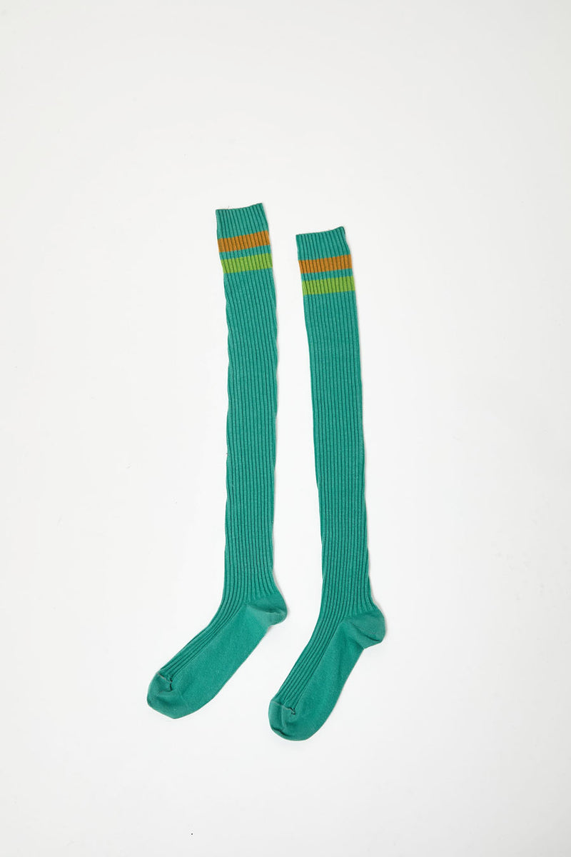 Baserange Race Overknee Socks in Orbit Green