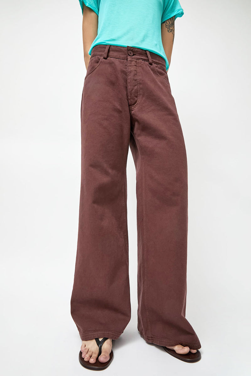 Baserange Tajo Pants Wide in Cata Brown
