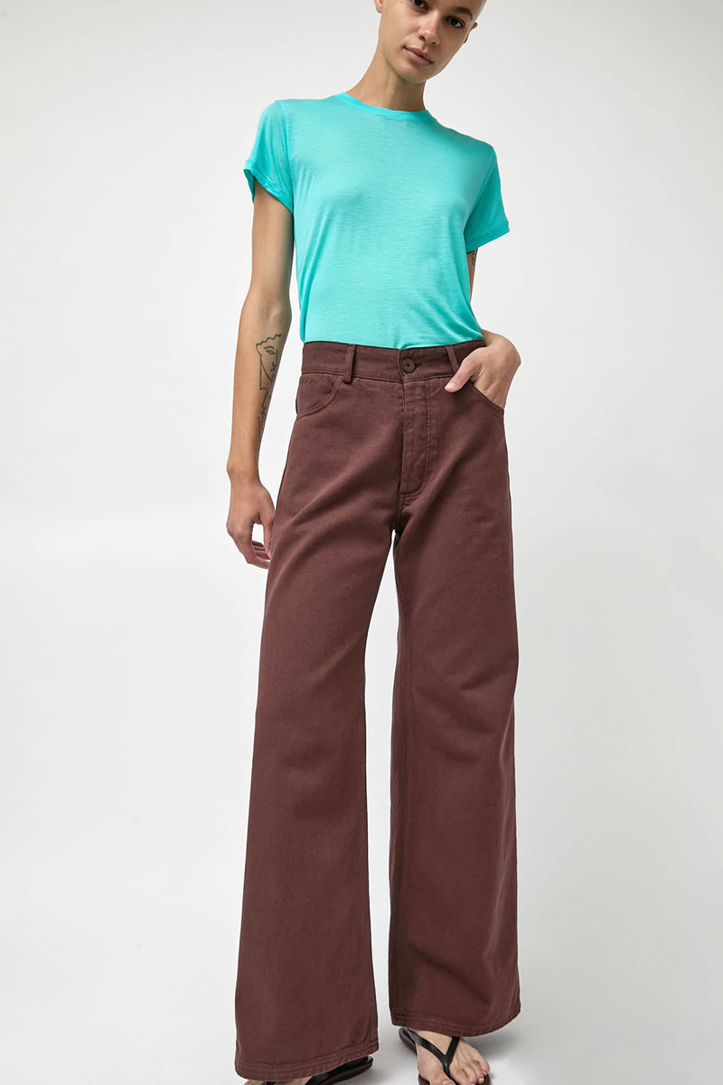 Baserange Tajo Pants Wide in Cata Brown