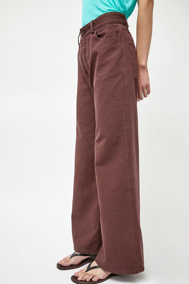 Baserange Tajo Pants Wide in Cata Brown
