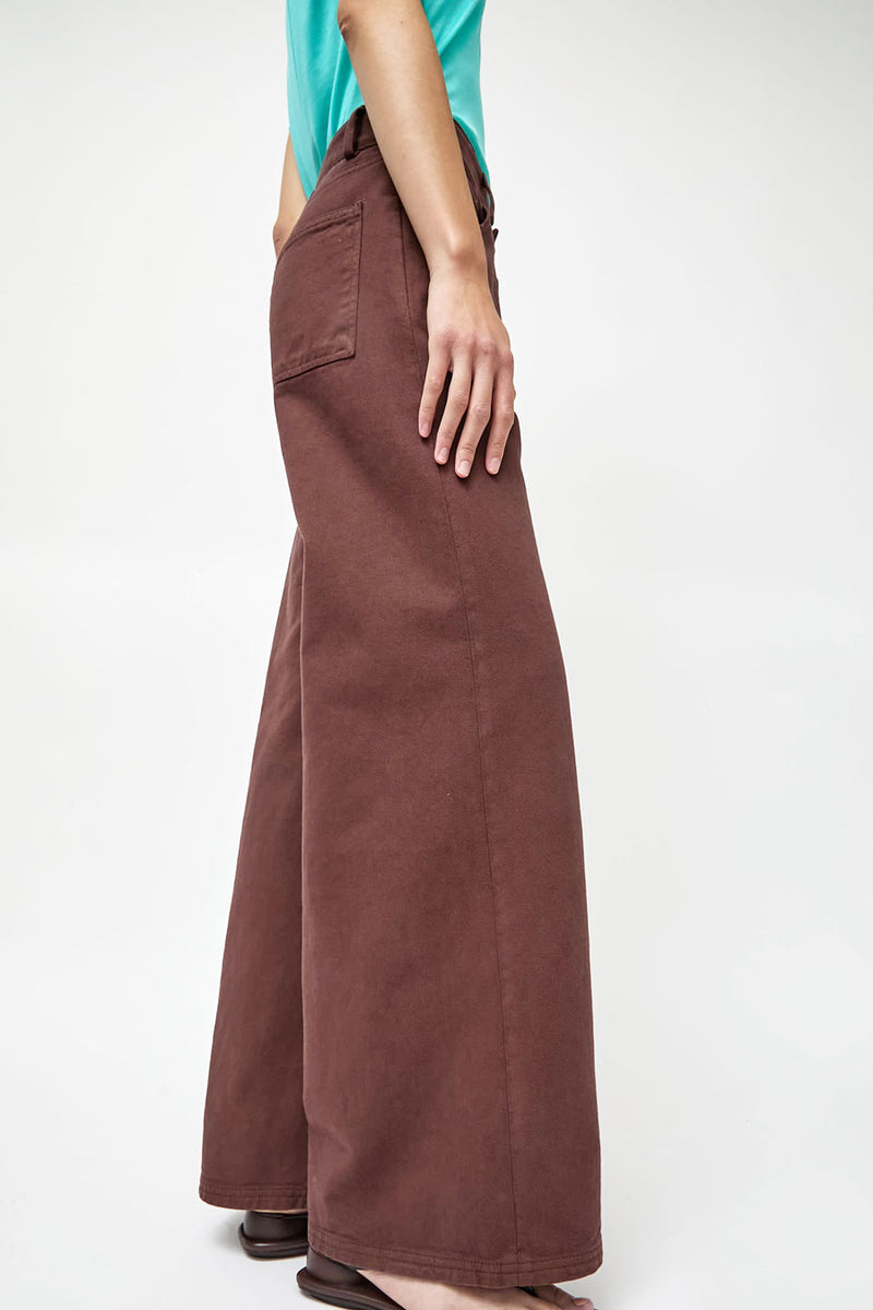 Baserange Tajo Pants Wide in Cata Brown
