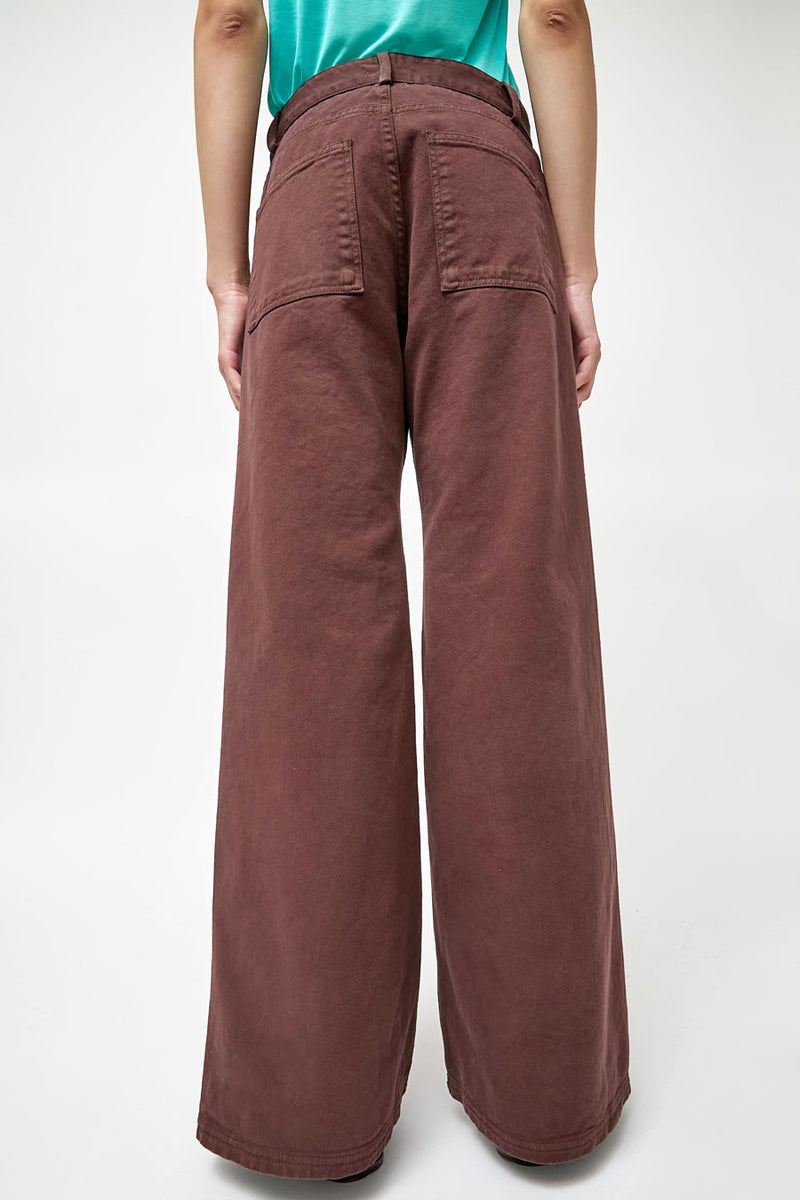 Baserange Tajo Pants Wide in Cata Brown