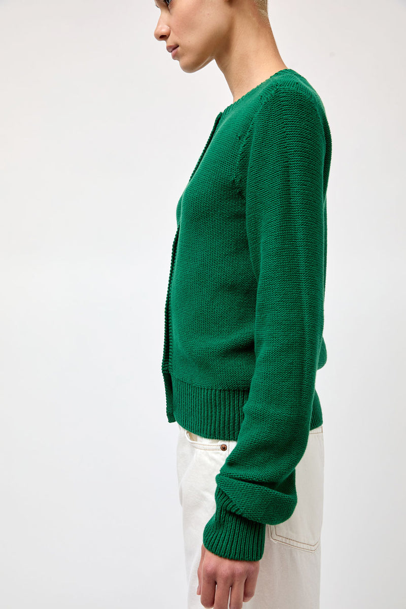 Baserange Tier Cardigan in Calla Green