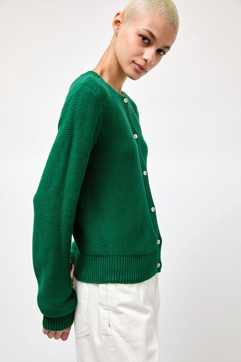 Baserange Tier Cardigan in Calla Green