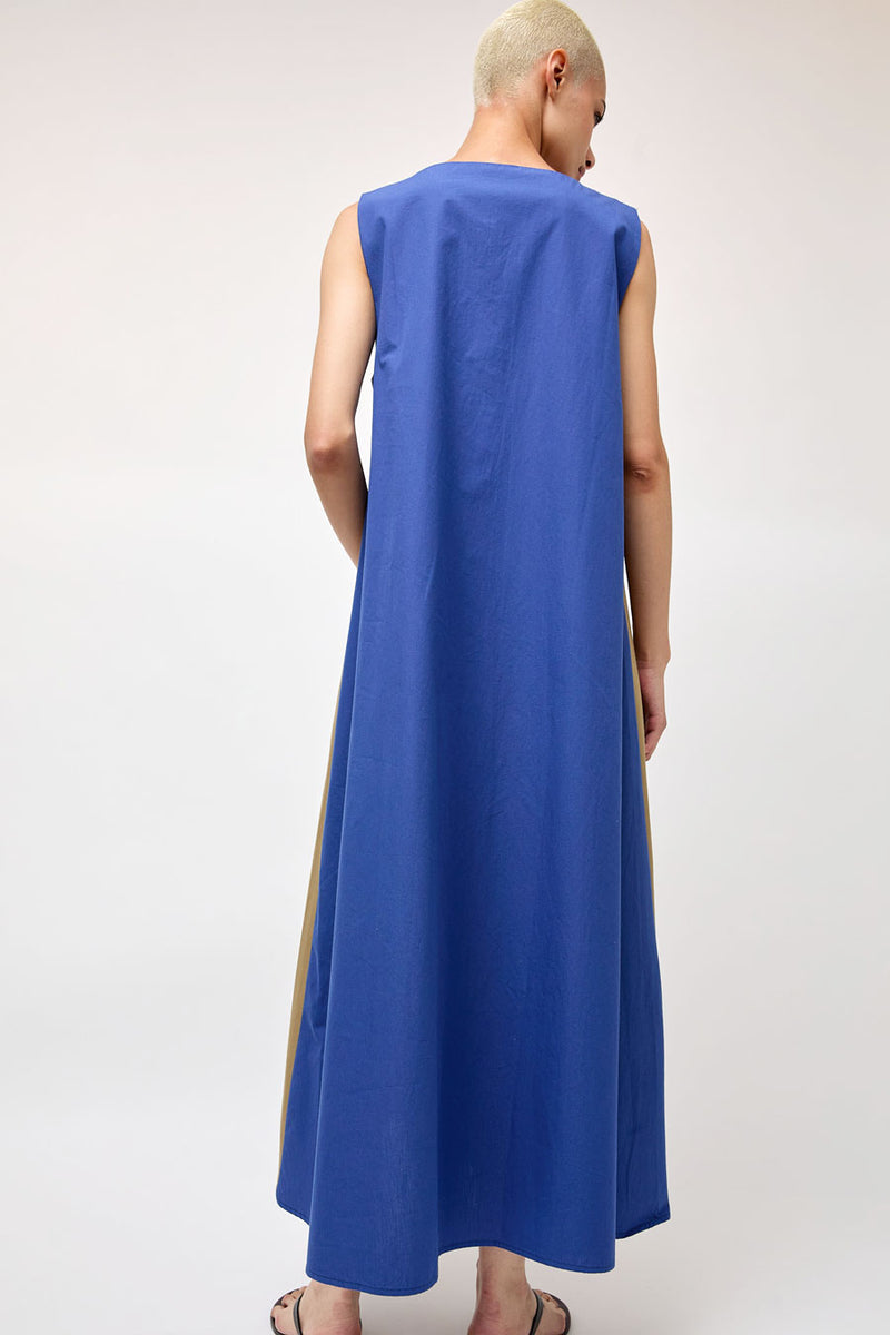 Baserange Tres Dress in Khaki Ouro Blue