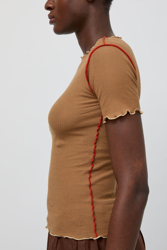 Baserange Vein Tee Shirt in Alamillo Brown