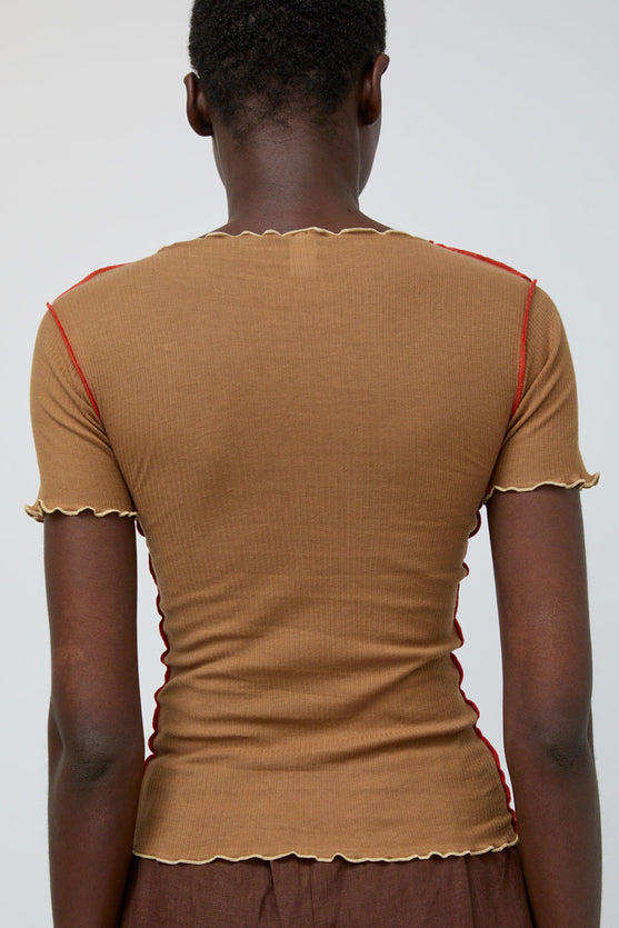 Baserange Vein Tee Shirt in Alamillo Brown